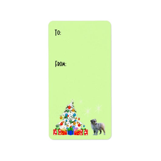 オーストラリアの子犬のクリスマスギフトラベルラベル ラベル (正面)