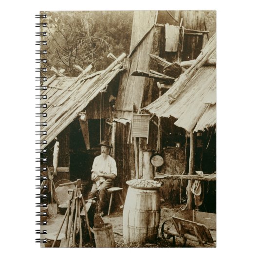 オーストラリアの探鉱者、c.1880s (セピア色の写真) ノートブック (正面)