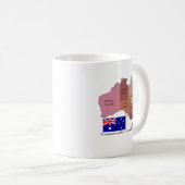 オーストラリアの旗そして地図 コーヒーマグカップ (正面右)