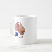 オーストラリアの旗そして地図 コーヒーマグカップ (正面左)