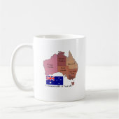 オーストラリアの旗そして地図 コーヒーマグカップ (左)