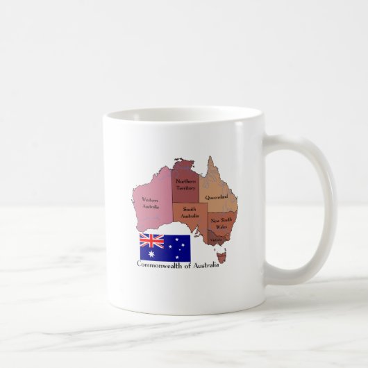 オーストラリアの旗そして地図 コーヒーマグカップ (右)