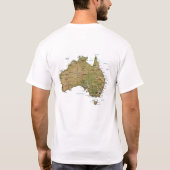 オーストラリアの旗と地図Tシャツ Tシャツ (裏面)
