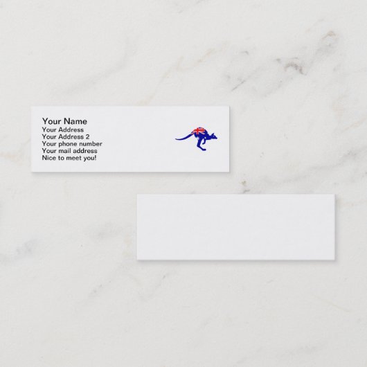 オーストラリアの旗のカンガルー スキニー名刺 (正面/裏面)