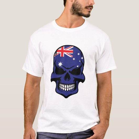 オーストラリアの旗のスカル Tシャツ (正面)