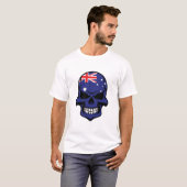 オーストラリアの旗のスカル Tシャツ (正面フル)
