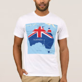オーストラリアの旗の地図のシルエット Tシャツ (正面)