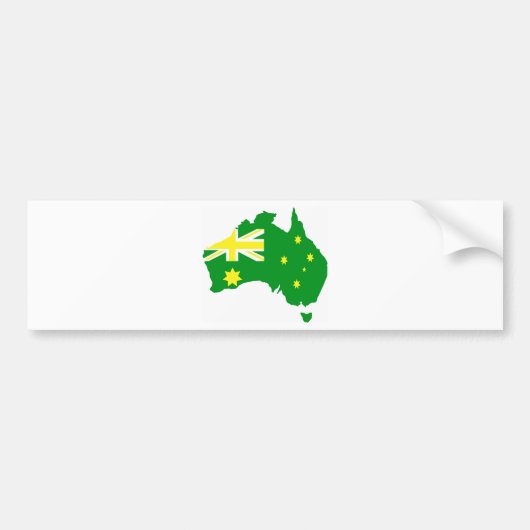 オーストラリアの旗の地図 バンパーステッカー (正面)