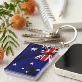 オーストラリアの旗の生地 キーホルダー (正面右)