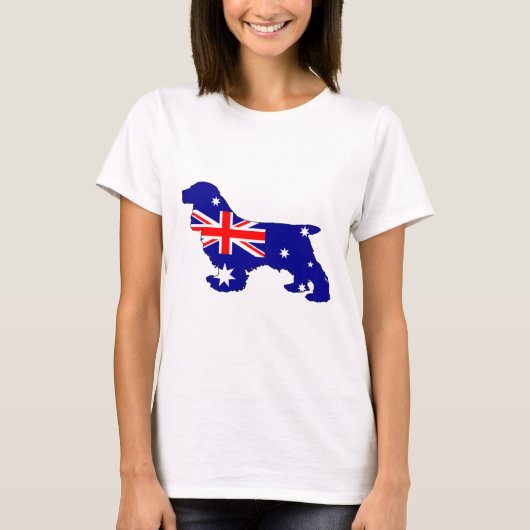 オーストラリアの旗-コッカースパニエル Tシャツ (正面)