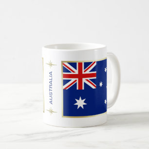 オーストラリアの旗 + 地図のマグ コーヒーマグカップ