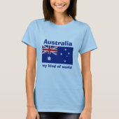 オーストラリアの旗 + 地図 + 文字のTシャツ Tシャツ (正面)