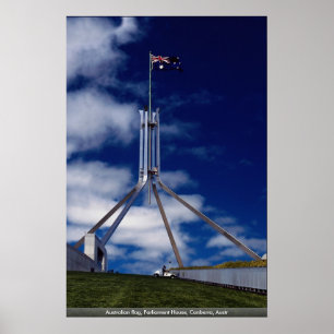オーストラリアの旗、議会は、キャンベラ、Austr収容します ポスター