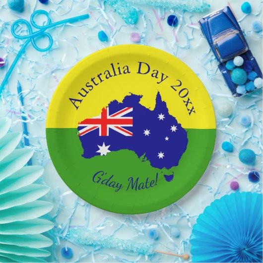 オーストラリアの日に一致する文字年の編集9" ペーパープレート (パーティー)