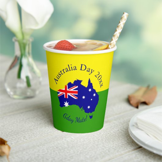 オーストラリアの日に一致する文字年の編集 紙コップ (インサイチュ)