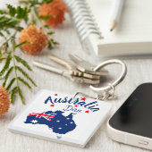 オーストラリアの日の赤と白 キーホルダー (正面右)