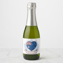 オーストラリアの日の赤と白 スパークリングワインラベル