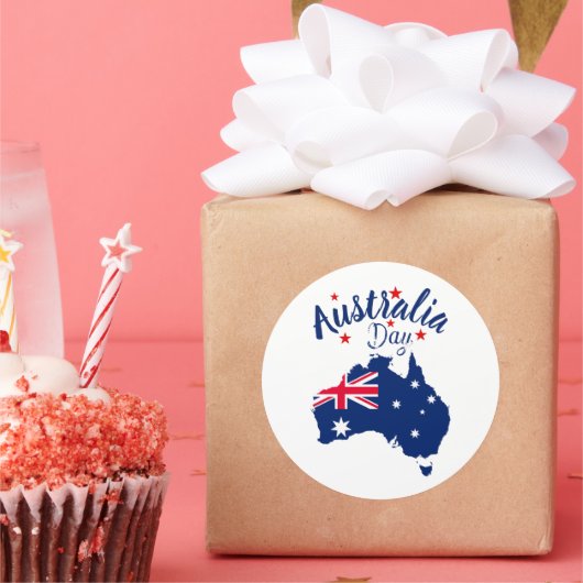 オーストラリアの日の赤と白 ラウンドシール (パーティー)