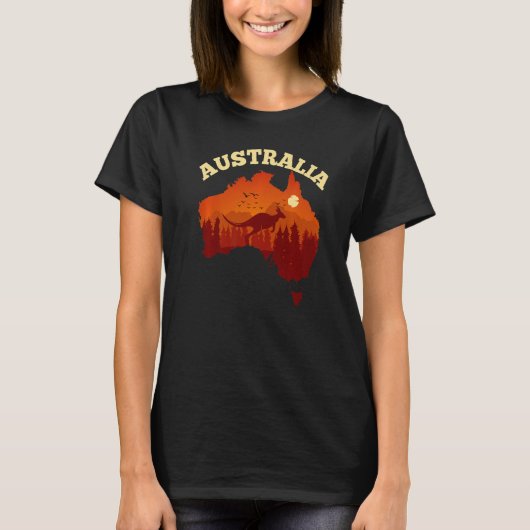 オーストラリアの日オーストラリアの地図愛国国旗 Tシャツ (正面)