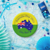 オーストラリアの日7"に一致する文字の編集 ペーパープレート (パーティー)