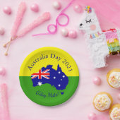 オーストラリアの日7"に一致する文字の編集 ペーパープレート (パーティー)
