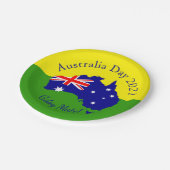 オーストラリアの日7"に一致する文字の編集 ペーパープレート (アングル)