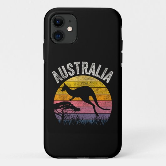 オーストラリアの日 おもしろ オーストラリアの カンガルー ヴィンテージ Case-Mate iPhoneケース (裏面)