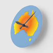 オーストラリアの明るい地図 ラウンド壁時計 (傾斜)