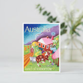 オーストラリアの明日のヴィンテージ旅行の土地 ポストカード (スタンド正面)