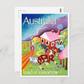 オーストラリアの明日のヴィンテージ旅行の土地 ポストカード (正面/裏面)