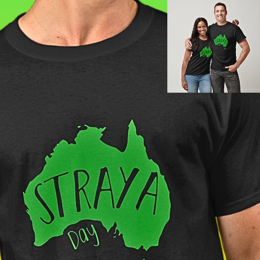 オーストラリアの暗い日のグリーンストラヤの地図 Tシャツ