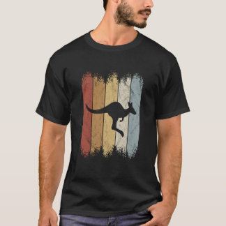 オーストラリアの有袋類 80年代レトロな飛ぶカンガルー Si Tシャツ