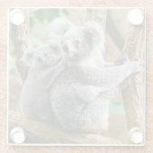 オーストラリアの木にベビーのあるコアラ ガラスコースター (裏面)