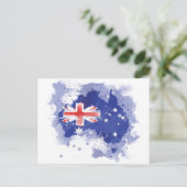 オーストラリアの水彩地図 ポストカード (スタンド正面)