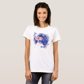 オーストラリアの水彩地図 Tシャツ (正面フル)