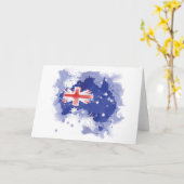 オーストラリアの水彩画の地図 カード (黄色い花)