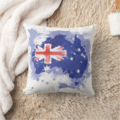 オーストラリアの水彩画の地図 クッション (ブランケット)