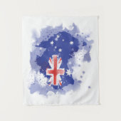 オーストラリアの水彩画の地図 タペストリー (正面)