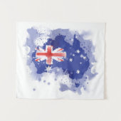 オーストラリアの水彩画の地図 タペストリー (正面(横))