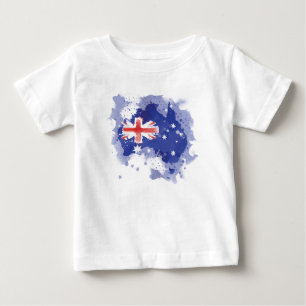 オーストラリアの水彩画の地図 ベビーTシャツ