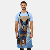 オーストラリアの牛が雪のクリスマスを過ごす エプロン (着用した状態)