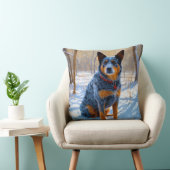 オーストラリアの牛が雪のクリスマスを過ごす クッション (椅子)