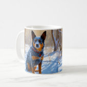 オーストラリアの牛が雪のクリスマスを過ごす コーヒーマグカップ (正面左)