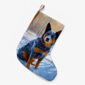 オーストラリアの牛が雪のクリスマスを過ごす スモールクリスマスストッキング (正面 (吊り時))