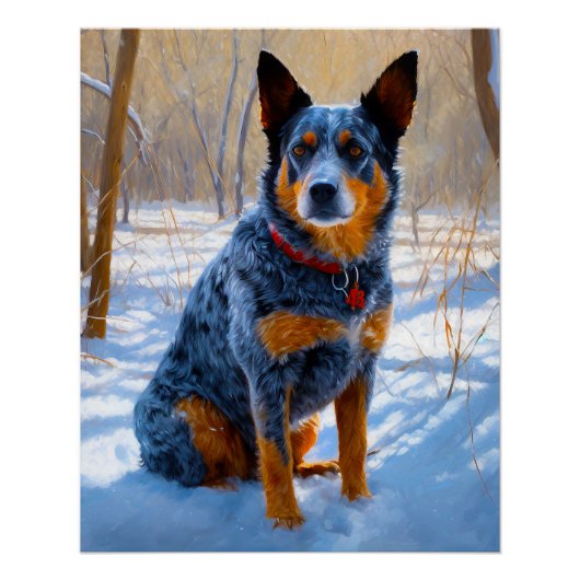 オーストラリアの牛が雪のクリスマスを過ごす ポスター (正面)