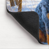 オーストラリアの牛が雪のクリスマスを過ごす マウスパッド (コーナー)