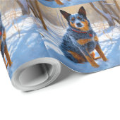 オーストラリアの牛が雪のクリスマスを過ごす ラッピングペーパー (ロールコーナー)