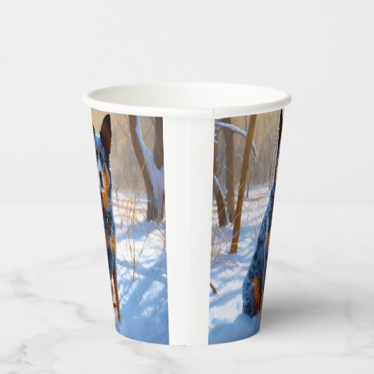 オーストラリアの牛が雪のクリスマスを過ごす 紙コップ (右)