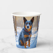 オーストラリアの牛が雪のクリスマスを過ごす 紙コップ (正面)