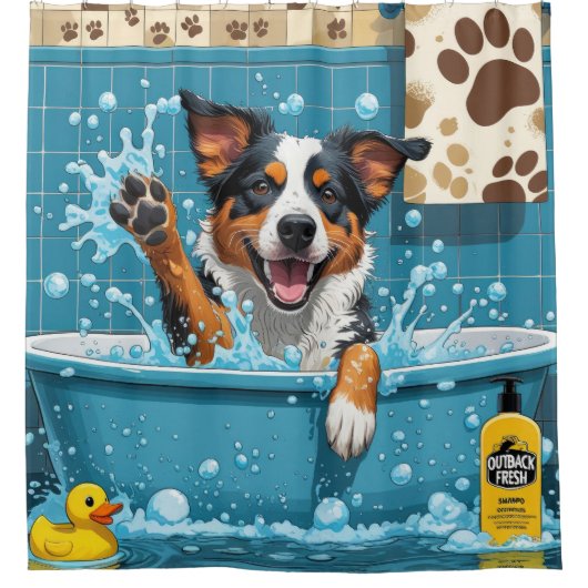 オーストラリアの牛だらけ眠くておもしろいかわいい シャワーカーテン (正面)